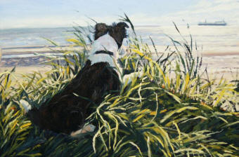 One of Caroline McCormack's paintings of her border collie, Poppy, after whom her business Poppy Cottage Art is named.